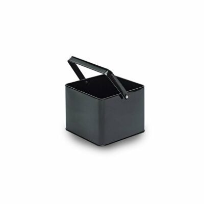 MT002 Black square metal bucket with handle