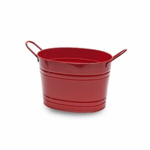 MT010 Small red oval metal tub