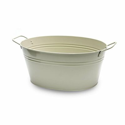MT017 Large french grey oval metal tub