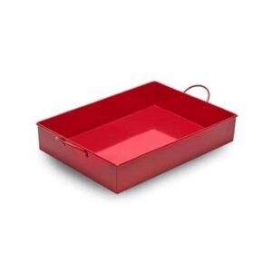 MT040 Red shallow metal tray