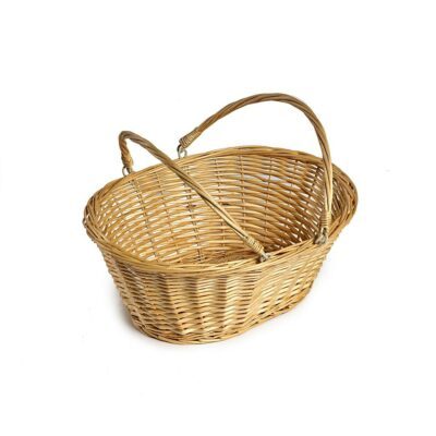 SB016 White Folding Handle Shopping Basket 1