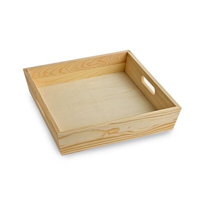 TR100 Square wooden tray with handles