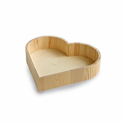 TR166 Large wooden heart shaped tray