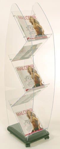MD540 - Magazine Display Stand: Clear - 240mm (W) x 1280mm (H) x 400mm (D) 1