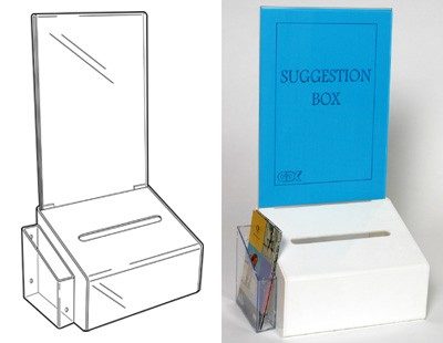 PS9460 - Suggestion Box with A5 Poster Holder: White