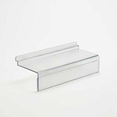 SL1288 - Slatwall Shelf With 50mm Ticket Holder: 250mm (W) x 50mm (H) x 80mm (D) 1