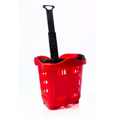 Genslide Wheeled Shopping Basket - Red