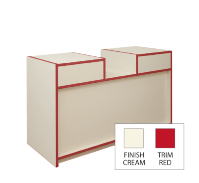 300 Series Convenience Counter - L200cm - Ivory & Red
