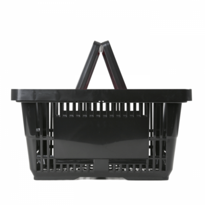 Shopping Basket 28Ltr - Recycled Plastic - Black - Double Handle 1
