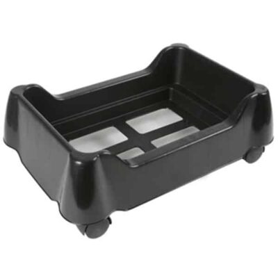 Shopping Basket Stacker with Wheels - Black Plastic 1
