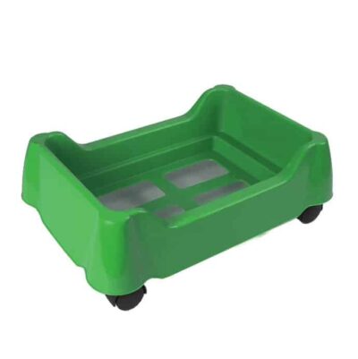 Shopping Basket Stacker with Wheels - Green Plastic 1
