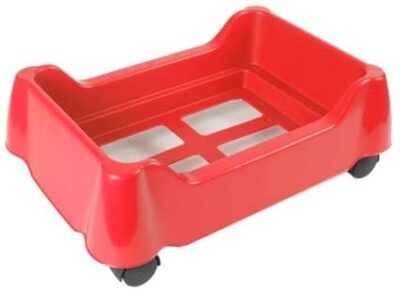 Shopping Basket Stacker with Wheels - Red Plastic 1