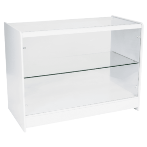 R1513 R1515 Glass Showcase Display Counter - White - Side View