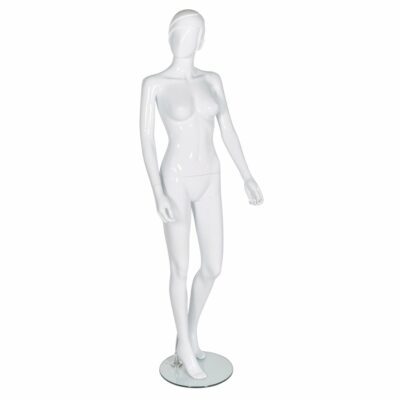 R313 Female Full Body Mannequin Abstract - Gloss White