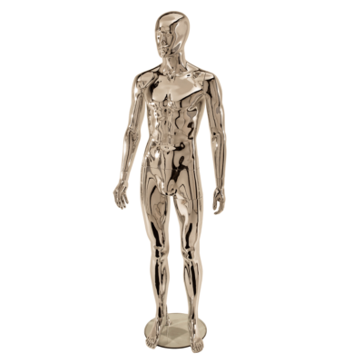 R332 Male Full Body Mannequin - Abstract - Chrome