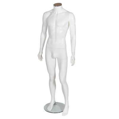 R334 Male Mannequin - Full Body No Head - Matt White