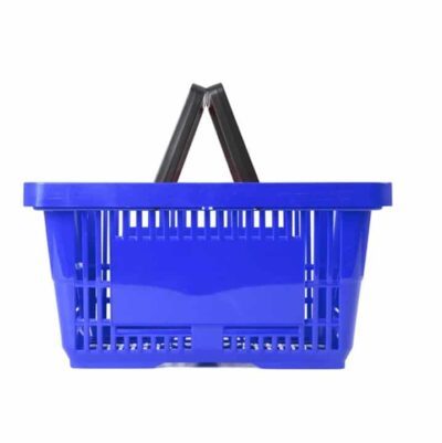 R210-PK10 - 21 Litre Plastic Shopping Baskets - Blue - Pack of 10 1