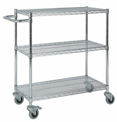 Chrome Wire Shelving Catering Trolley