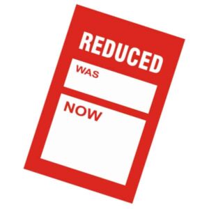 Reduced Was Now Sales Cards