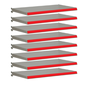Pack of 8 complete shelves for Evolve S50i - Silver & Red