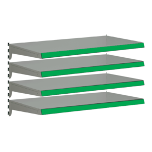 Pack of 4 complete heavy duty shelves for Evolve S50i - Silver & Green