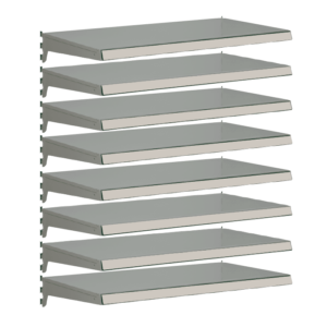 Pack of 8 complete heavy duty shelves for Evolve S50i - Silver & ivory