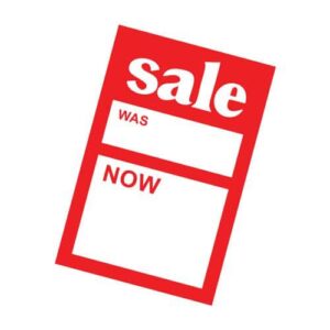 Sale Was Now Sales Cards