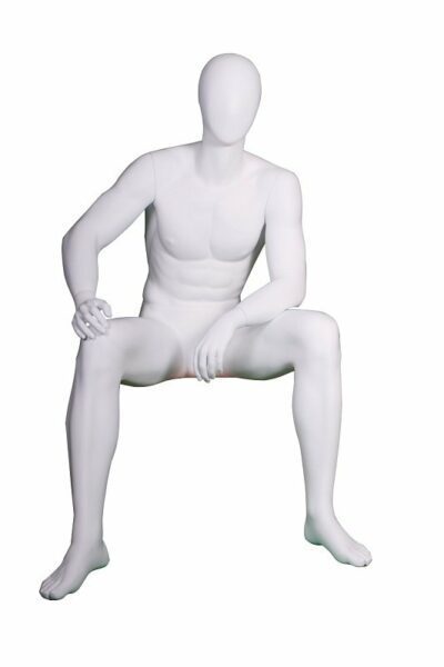 Male Sitting Mannequin Matt White - VCM5-EHMW 1