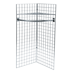 Gridwall Mesh Display with Rail and Shelf