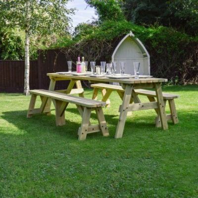 Oakham Rounded Picnic Table And Bench Set 1