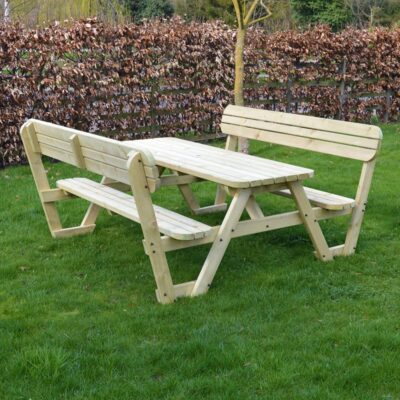 Lyddington Round Picnic Bench - Light Green - 6ft and 7ft