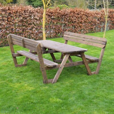 Lyddington Round Picnic Bench - Rustic Brown - 6ft and 7ft