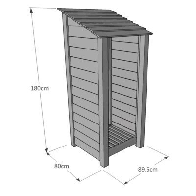 Burley 6ft Log Store - Dimensions