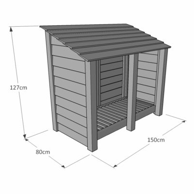 Cottesmore 4ft Log Store - Dimensions