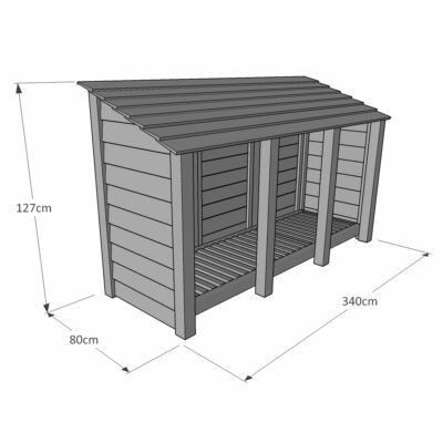 Empingham 4ft Log Store - Dimensions