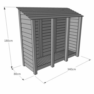 Empingham 6ft Log Store - Dimensions