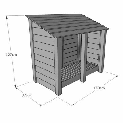 Hambleton 4ft Log Store - Dimensions