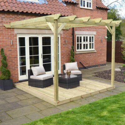 Lean-To Decking and Pergola Kit - Light Green