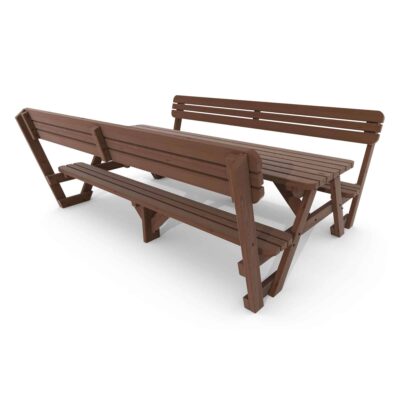 Lyddington Round Picnic Bench - Rustic Brown - 8ft