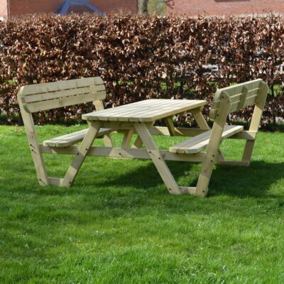 Lyddington Round Picnic Bench - Light Green - 4ft and 5ft