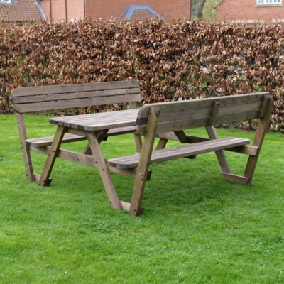 Lyddington Round Picnic Bench - Rustic Brown - 4ft and 5ft