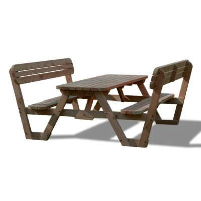 Lyddington Round Picnic Bench - Rustic Brown - 4ft and 5ft