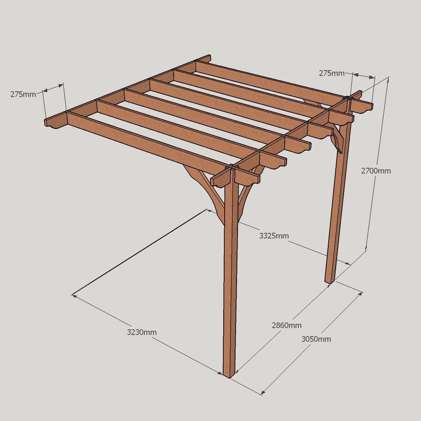 Premium Lean To Pergola 2 Post Directshopfittings Limited