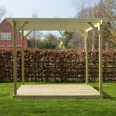 Pergola and Decking Kit - Light Green - Front View