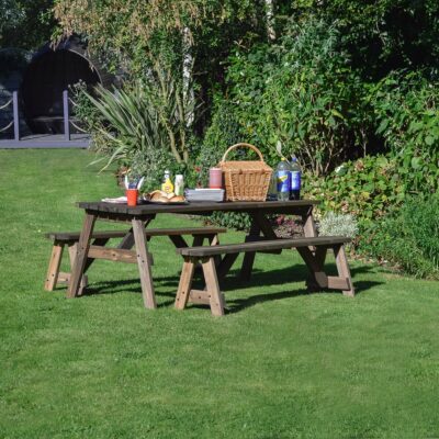 Oakham Rounded Picnic Table And Bench Set 2