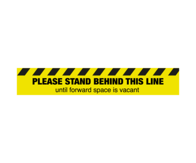 SD043 Please Stand Behind This Line Floor Sticker