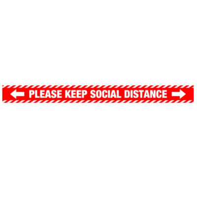 Please Keep Social Distance Red and White - 1000x85