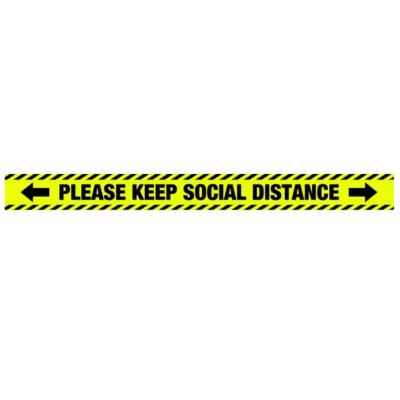 Please Keep Social Distance - Yellow and Black - 1000x85