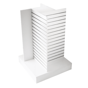 R1529 4 Way Slatwall Tower Display Unit – White