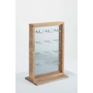 Wood and pegboard with hooks